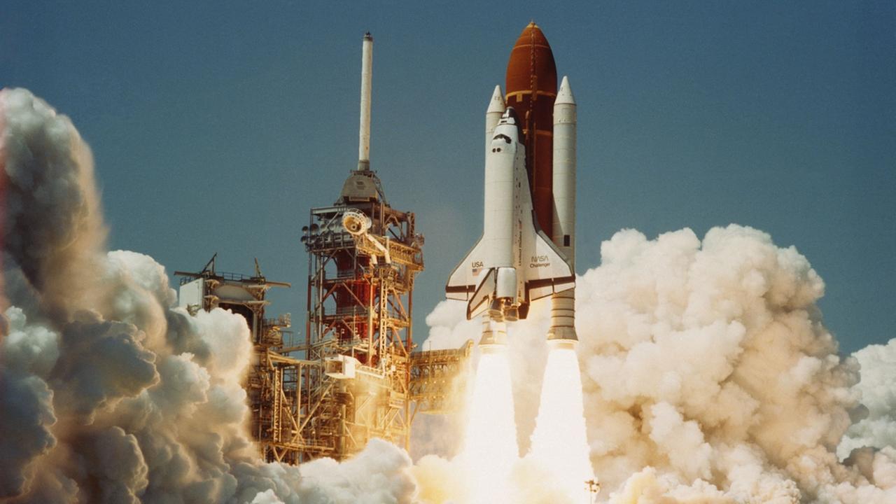 Der letzte Start der Raumfähre Challenger, am Morgen des 28. Januar 1986 (NASA)
