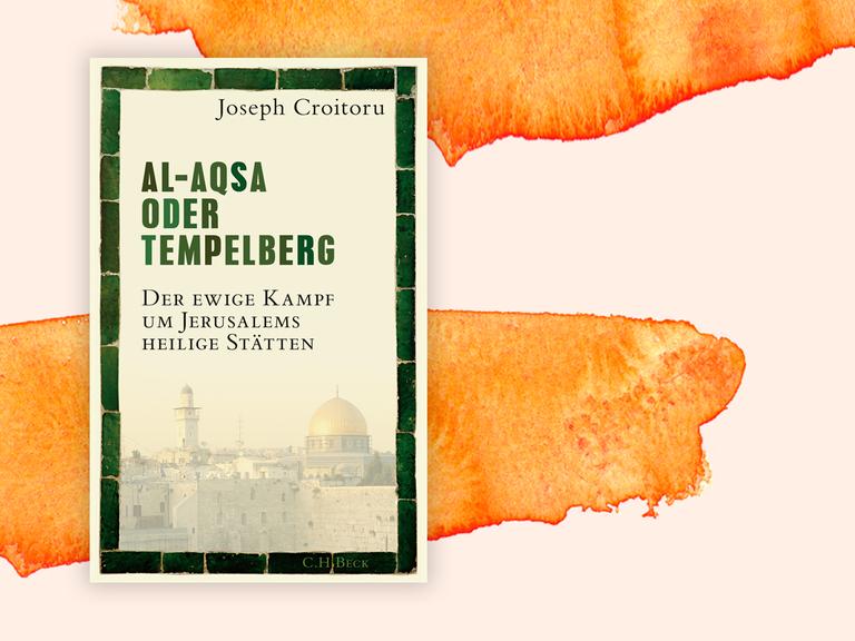 Das Buchcover "Al-Aqsa oder Tempelberg" von Joseph Croitoru ist vor einem grafischen Hintergrund zu sehen.