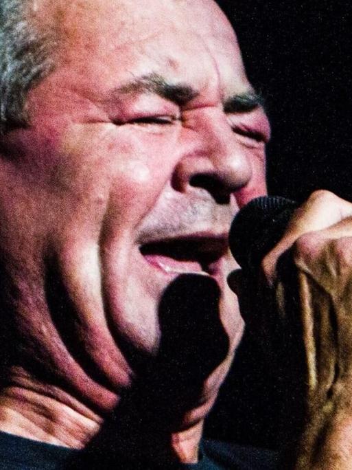 Der Sänger von Deep Purple, Ian Gillan, bei einem Konzert in Mailand.