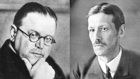 Porträts von Matthias Erzberger, er unterzeichnete 1918 den Waffenstillstand und war 1919/20 Reichsfinanzminister und Rudolf Breitscheid, Politiker (SPD), Reichstagsabgeordneter von 1920- 1933.