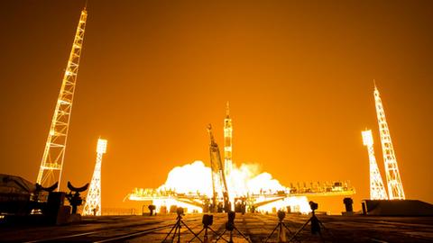Goldene Zeiten, fast wie einst bei Gagarin: Start einer Soyuz-Rakete in Baikonur