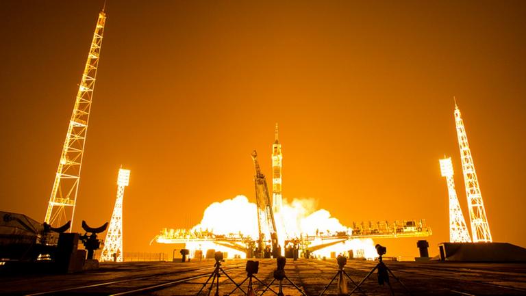 Niemals Routine: Start einer Rakete (hier Soyuz) ins All