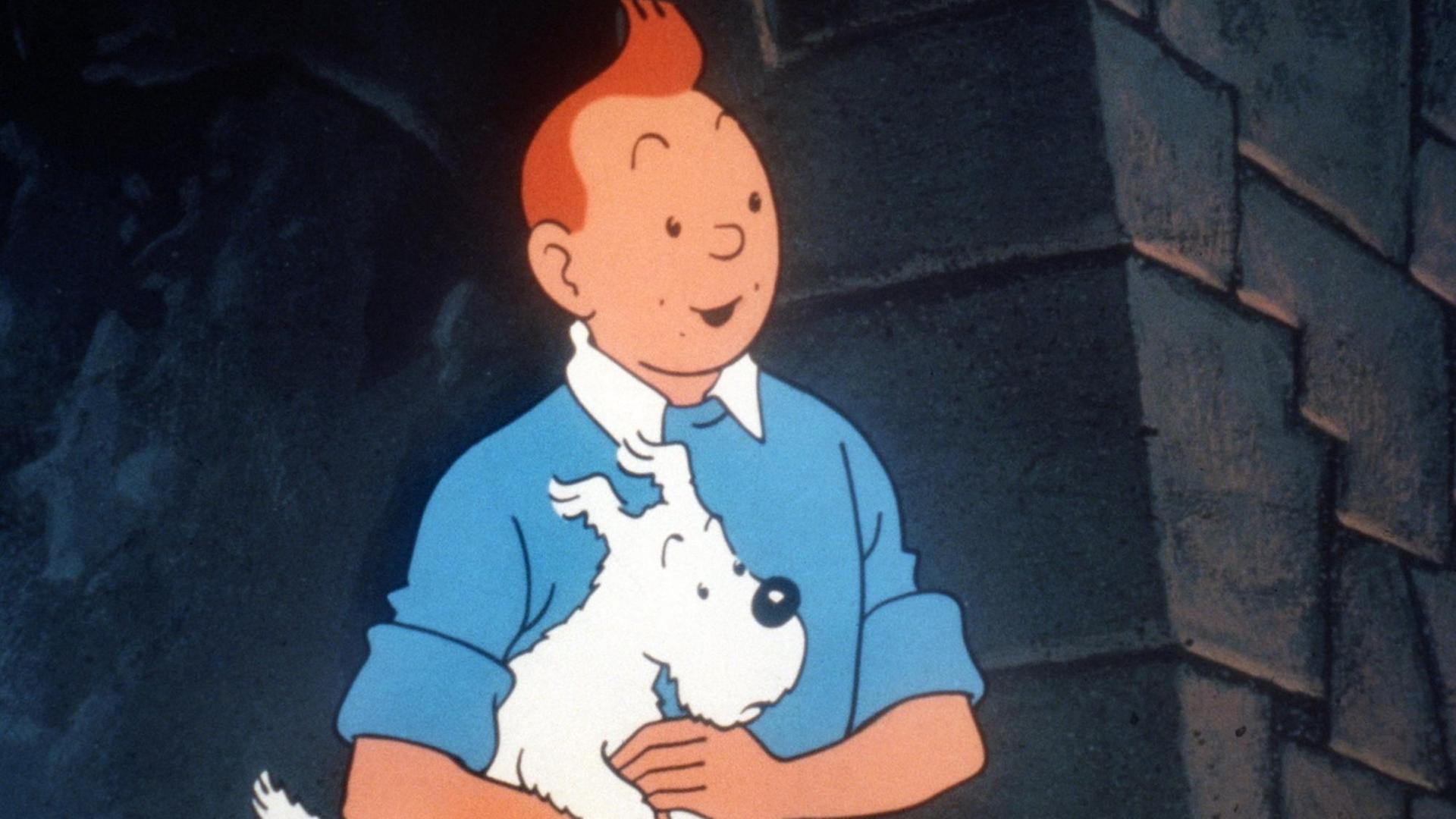 Tintin – bekannt auch als Tim und Struppi – als Illustration auf einem Flugzeug von Brussels Airlines