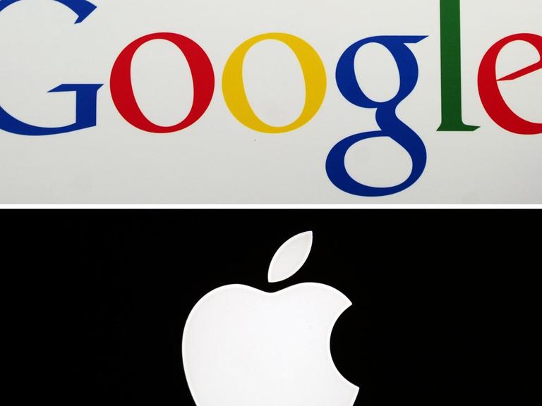 Die Logos von Google und Apple.