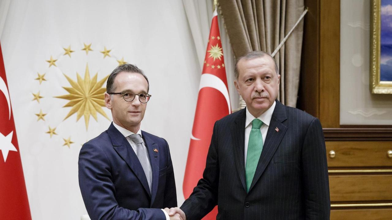 Außenminister Maas wird vom türkischen Staatspräsidenten Erdogan im Präsidentenpalast in Ankara empfangen