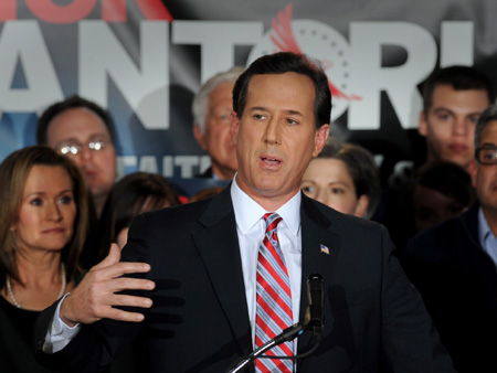 Rick Santorum, Ex-Senator aus Pennsylvania, nach den Vorwahlen der Republikaner in Iowa