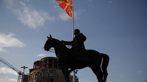 Reiterstatue in Skopje, (Nord-)Mazedonien