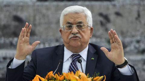 Palästinenserpräsident Mahmud Abbas bei seiner TV-Ansprache