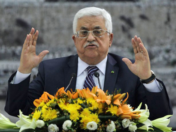Palästinenserpräsident Mahmud Abbas bei seiner TV-Ansprache