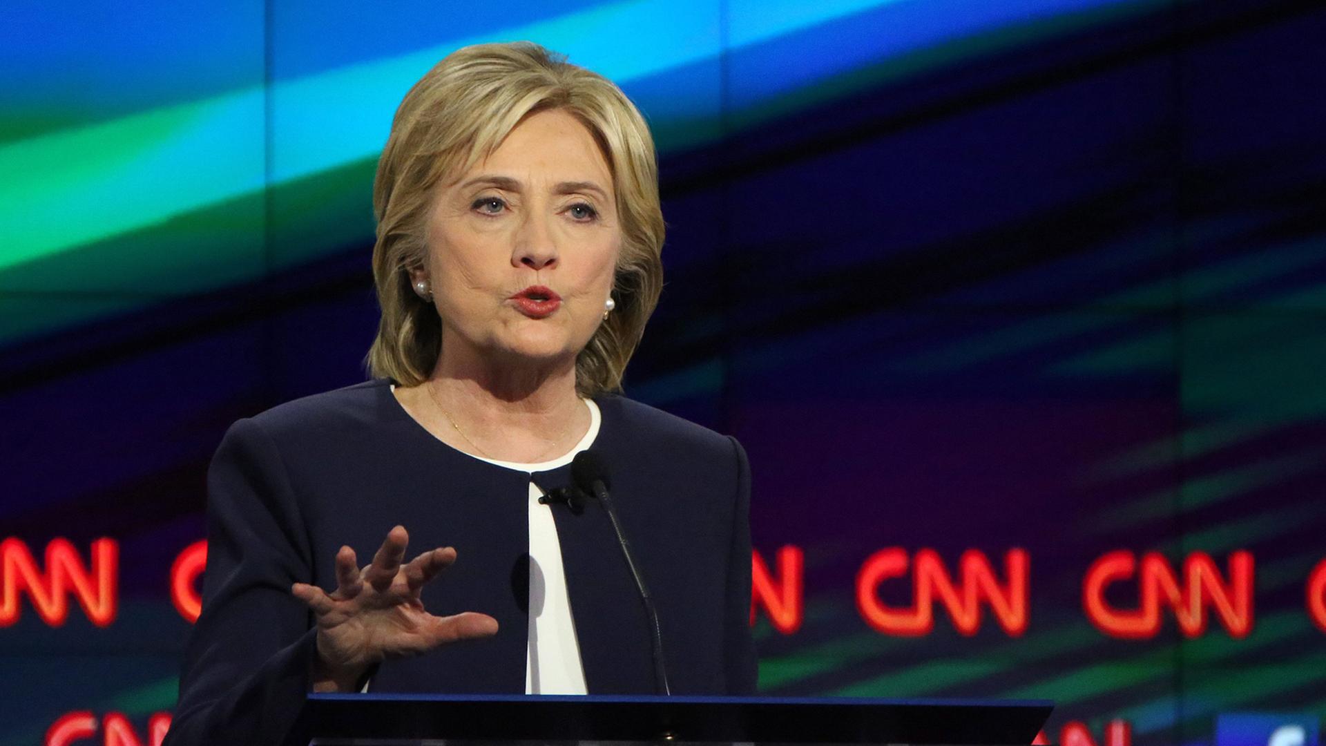 Hillary Clinton beim DV-Duell am 13. Oktober 2015.