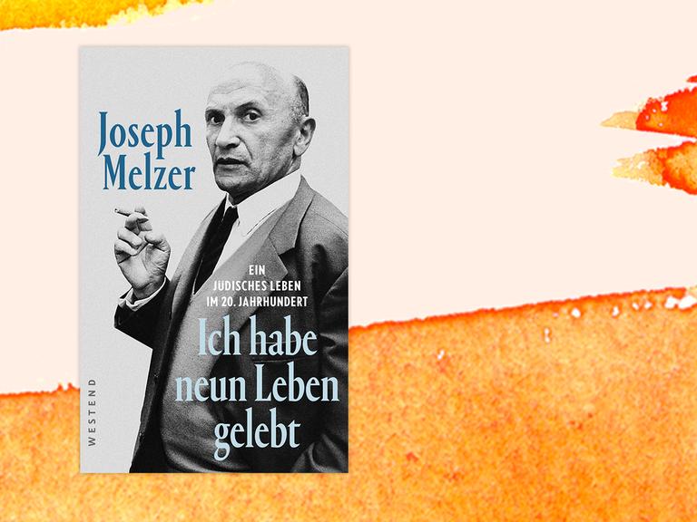 Das Buchcover "Ich habe neun Leben gelebt" von Joseph Melzer ist vor einem grafischen Hintergrund zu sehen.