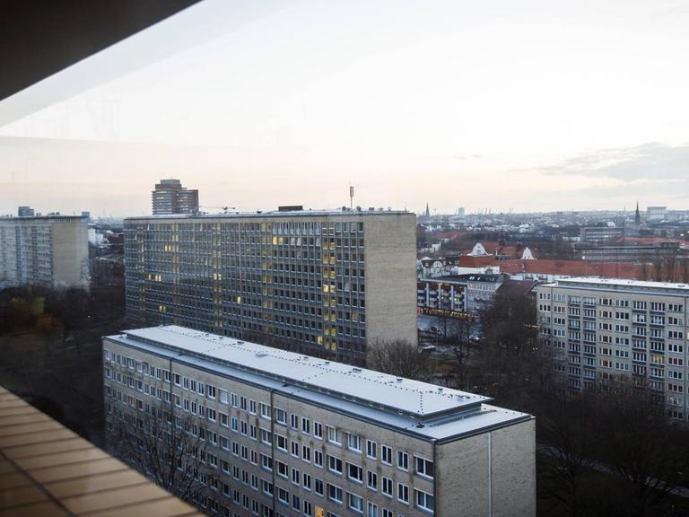 Blick aus einem der Grindelhochhäuser in Hamburg-Eimsbüttel.