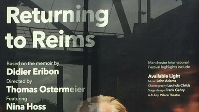 Plakat der Inszenierung "Rückkehr nach Reims" von Thomas Ostermeier.