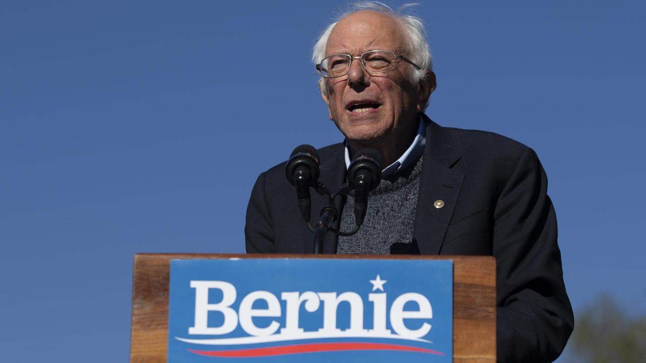 Bernie Sanders bei einer Rede am 19. Mai 2020 in New York.