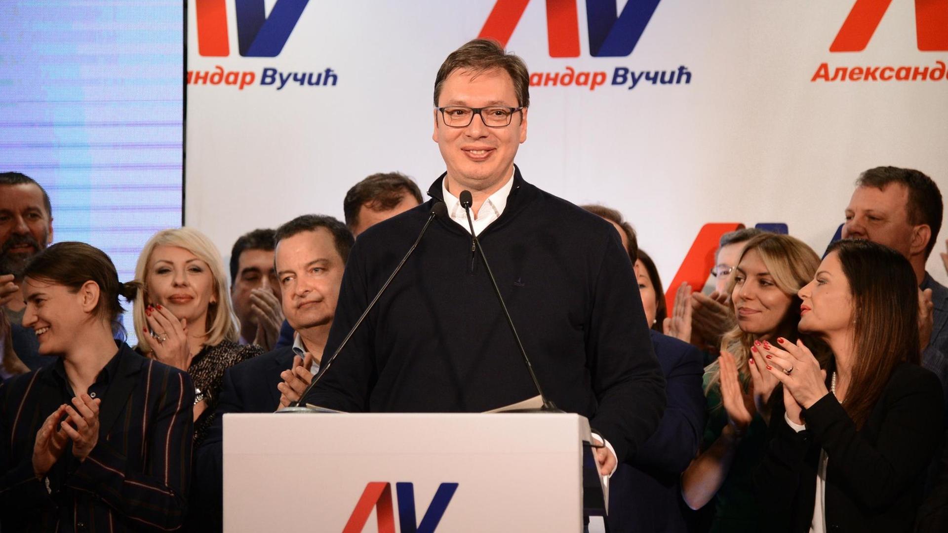 Aleksandar Vucic hat die Präsidentenwahl in Serbien gewonnen.