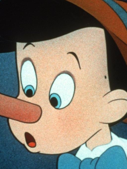 Kriegte vom Lügen immer eine lange Nase: Pinocchio.