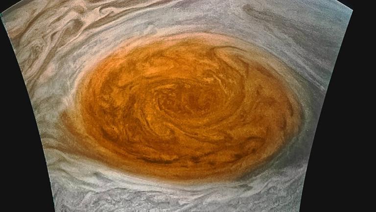 Ungewohnte Perspektive: Junos Blick auf den Großen Roten Fleck