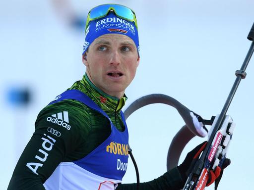 Erik Lesser beim Biathlon-Weltcup in Ruhpolding 2018.