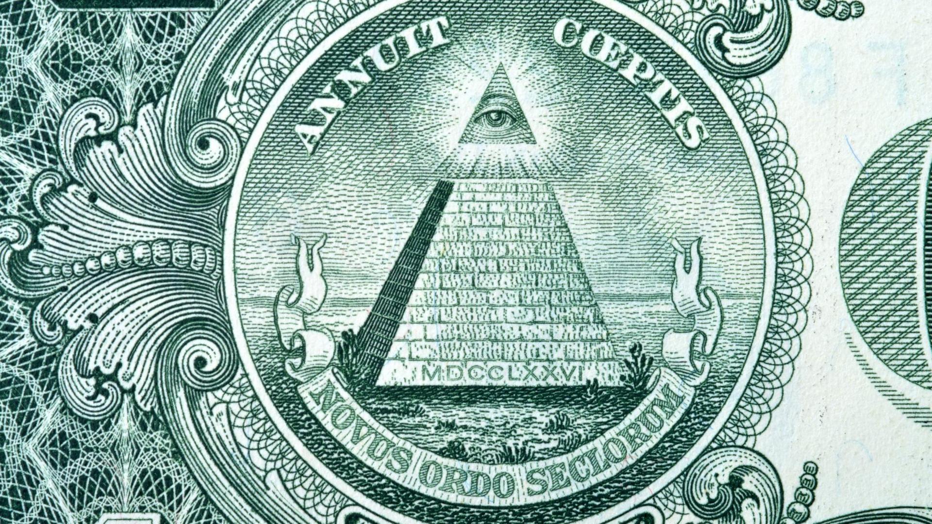 Das "Auge der Vorsehung" auf der amerikanischen Ein-Dollar-Note, das Verschwörungstheoretiker mit Geheimgesellschaften wie den Illuminaten in Verbindung bringen