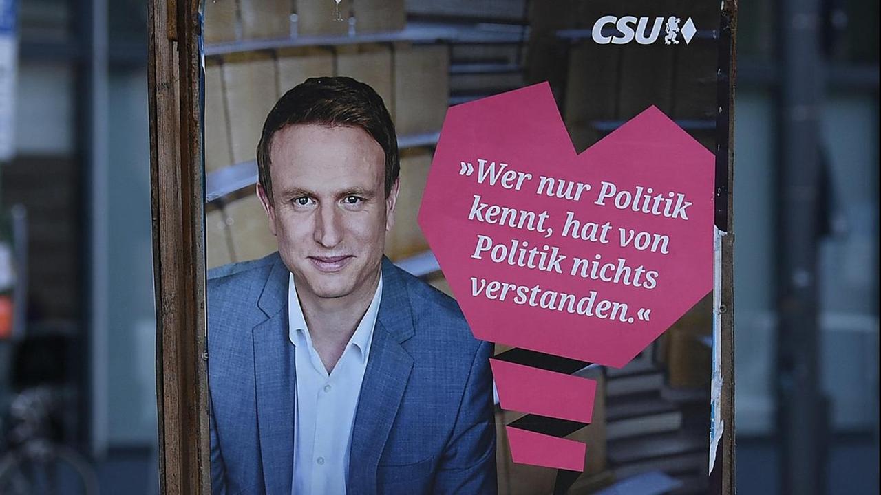 Wahlplakat des Direktkandidaten Hans Theiss zur Landtagswahl in Bayern 2018