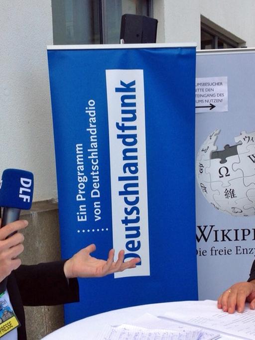 Achim Killer und Manfred Kloiber auf der Wikicon 2015 in Dresden.