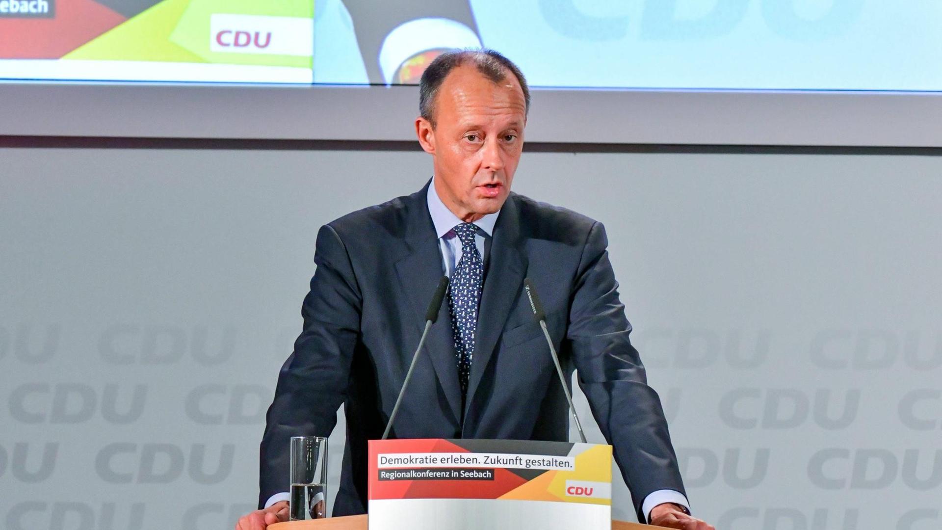 Friedrich Merz auf der CDU-Regionalkonferenz in Seebach, Thüringen