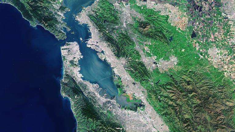 Satellitenfoto der San Francisco Bay Area