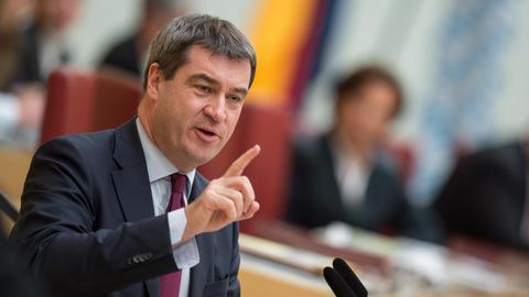 Bayerns Finanzminister Markus Söder (CSU) während einer Plenarsitzung im bayerischen Landtag in München.