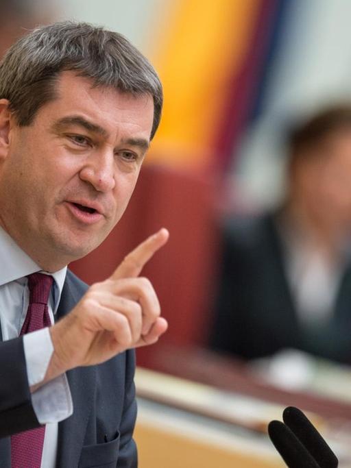 Bayerns Finanzminister Markus Söder (CSU) während einer Plenarsitzung im bayerischen Landtag in München.