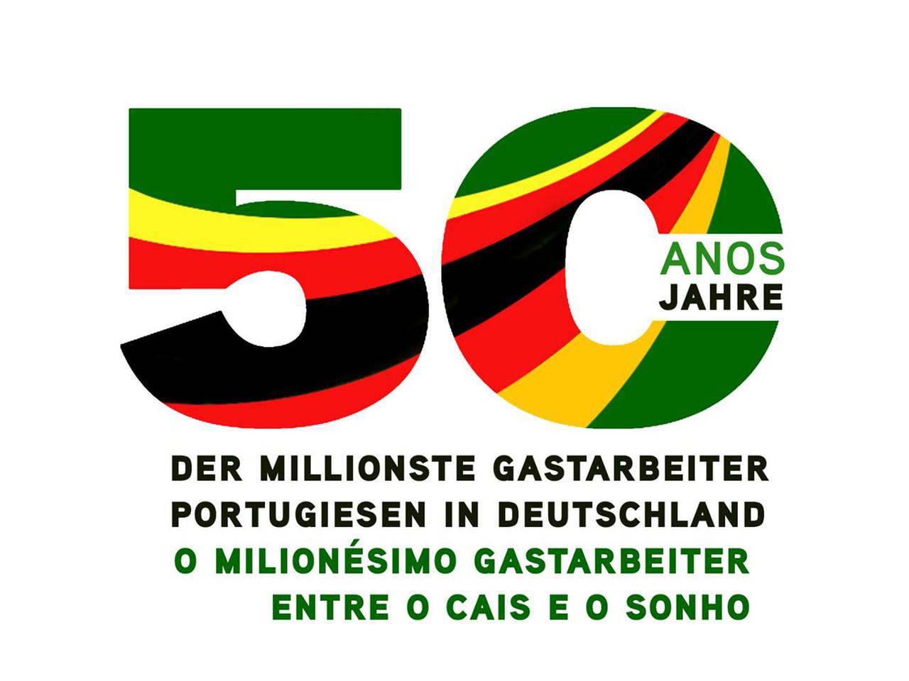 Logo zum 50. Jahrestag der Ankunft des millionsten Gastarbeiters in Deutschland