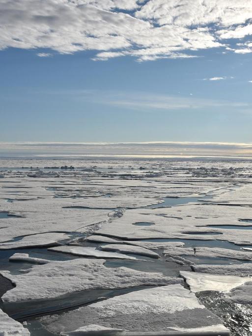 Die Eisdecke auf dem Arktischen Ozean am Nordpol