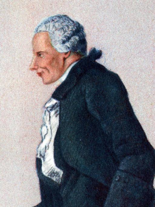 Der Schriftsteller Laurence Sterne (1713-1768) auf einer Zeichnung Louis Carmontelle