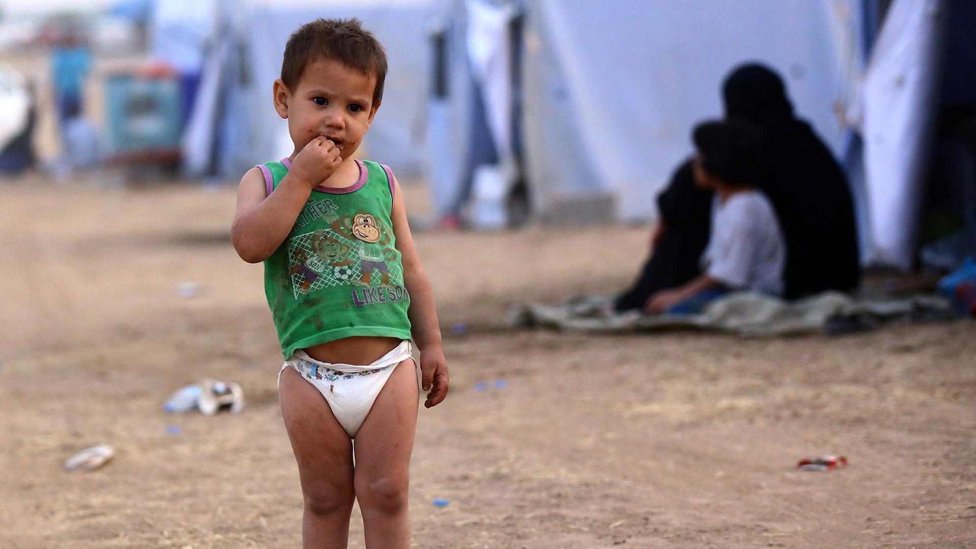 Ein Kind in einem Flüchtlingslager in der irakischen Stadt Erbil