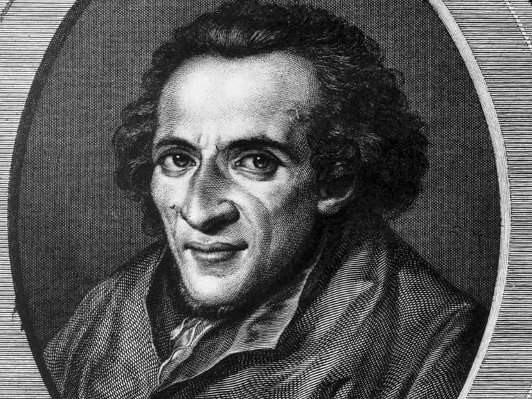 Undatiertes, zeitgenössisches Bildnis des deutsch-jüdischen Philosophen Moses Mendelssohn. Er wurde am 06.09.1729 in Dessau geboren und starb am 04.01.1786 in Berlin. Mendelssohn war der Wegbereiter der jüdischen Aufklärung (Haskala).