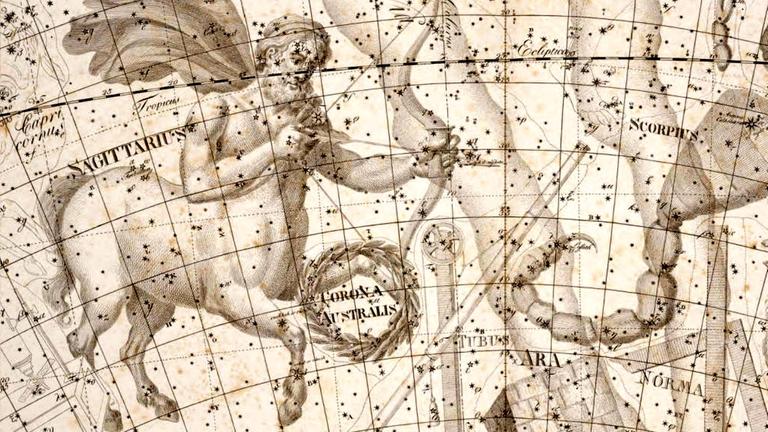 Das Sternbild Schütze (Sagittarius) in einer historischen Darstellung 