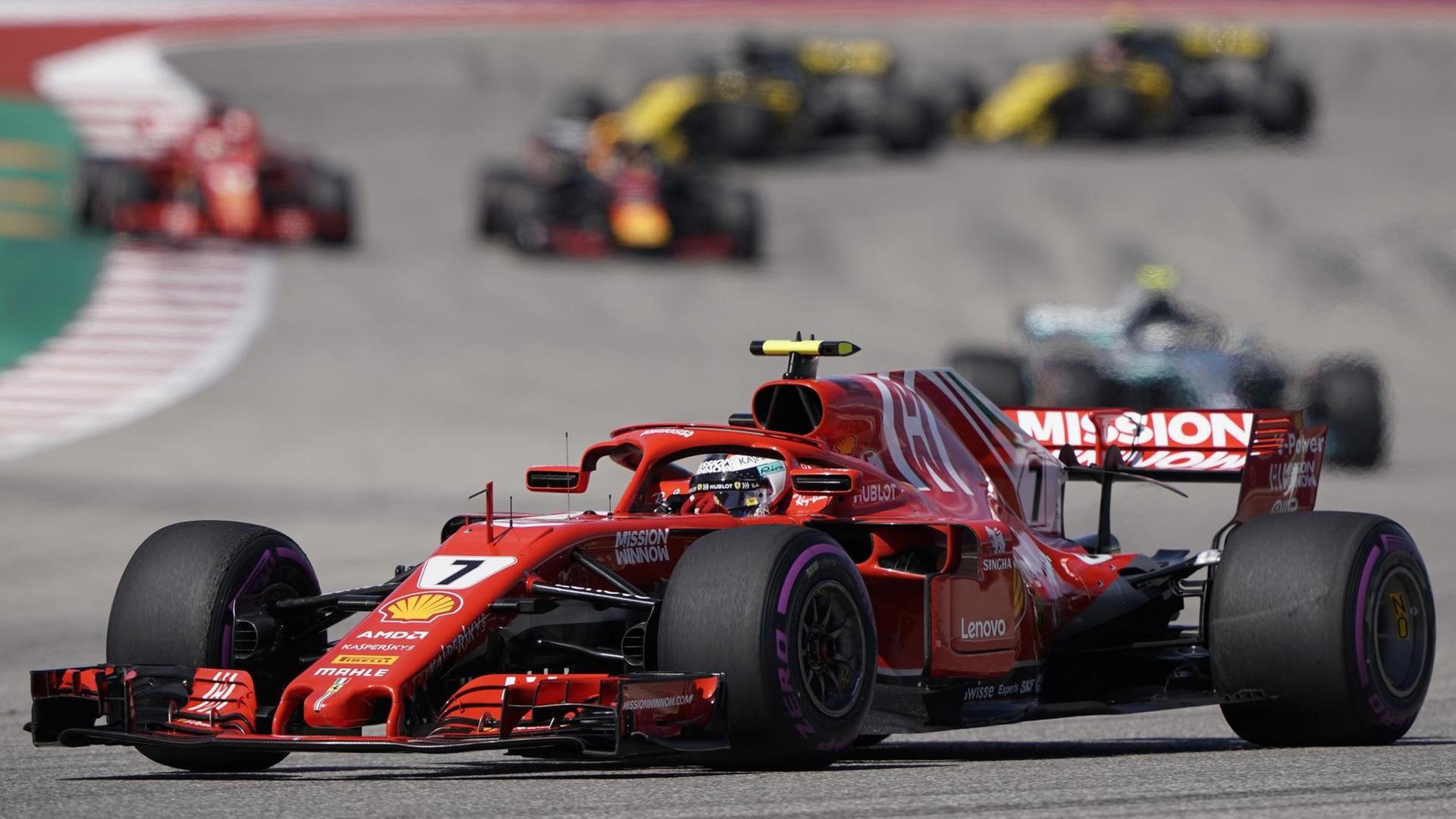 Kimi Räikkönen aus Finnland vom Team Scuderia Ferrari in Aktion beim Großen Preis der USA.