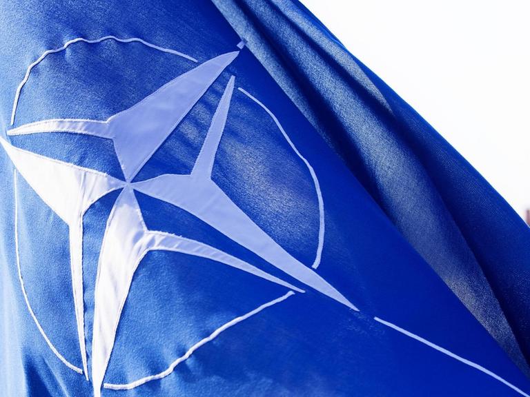 Nato-Flagge am 70. Jahrestag der Gründung der Organisation bei einer Zeremonie in Kopenhagen, Dänemark