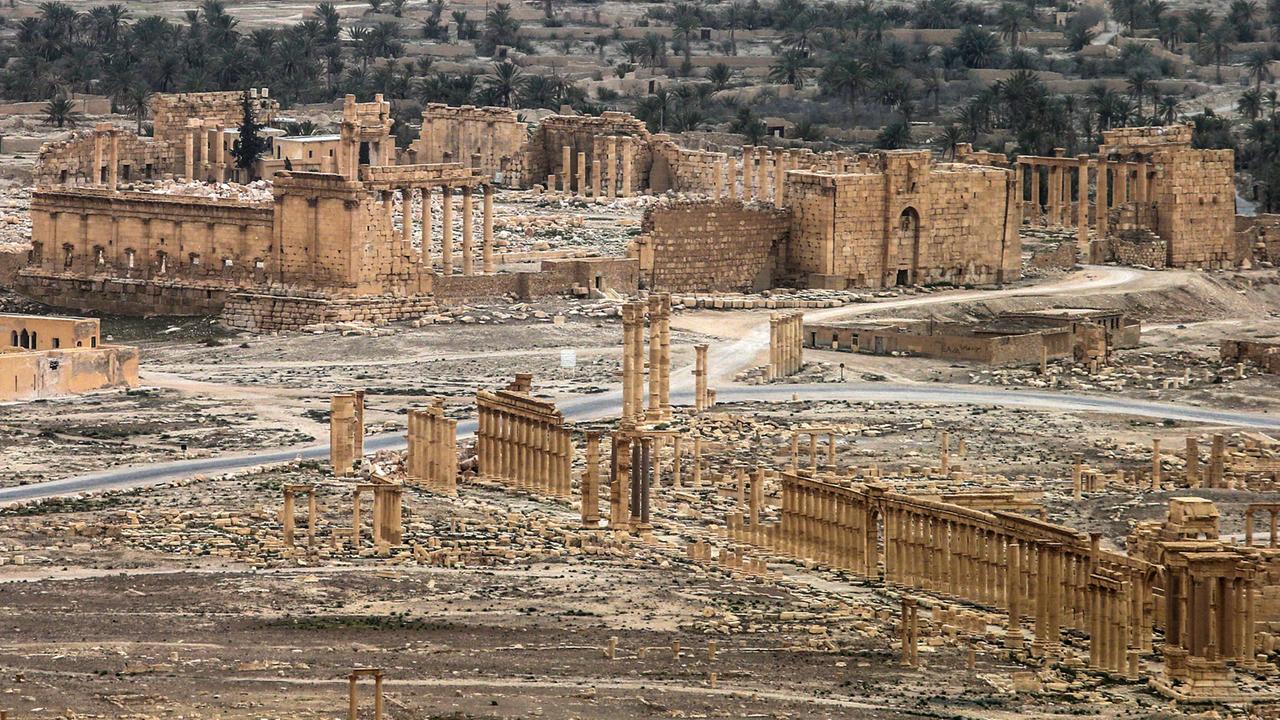 Das antike Weltkulturerbe von Palmyra am 26. März 2016