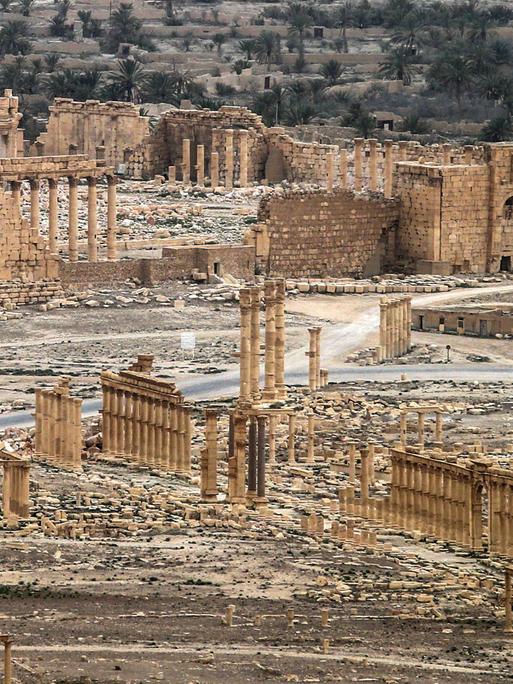Das antike Weltkulturerbe von Palmyra am 26. März 2016