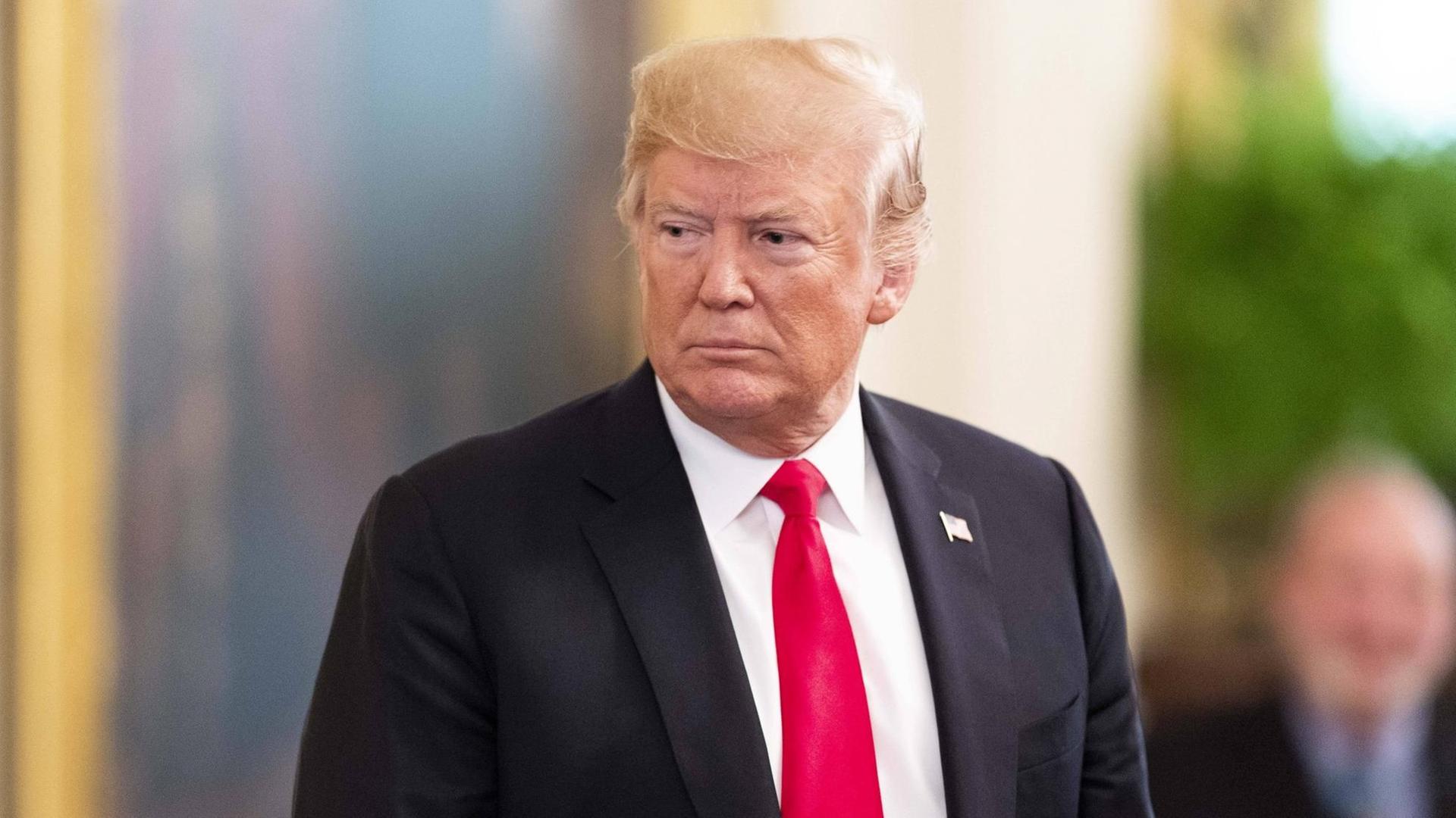 US-Präsident Donald Trump auf dem Gelände des Weißen Hauses in Washington, DC