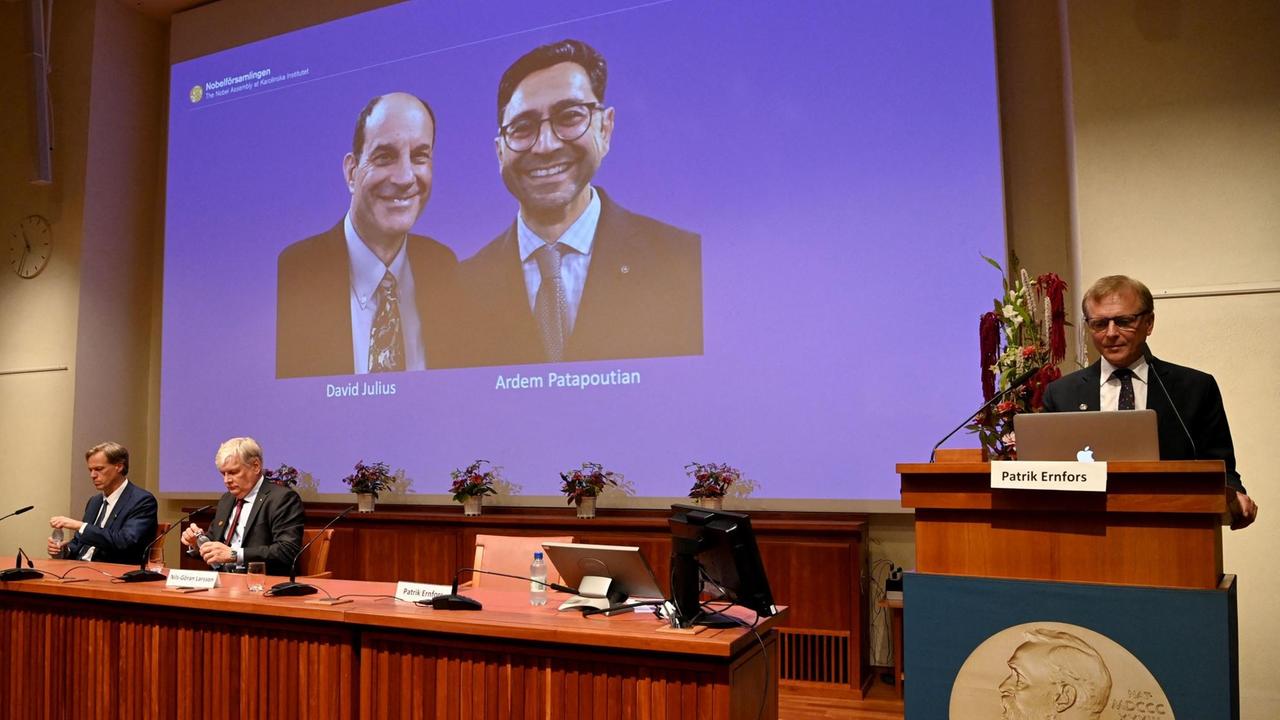 David Julius (l) und Ardem Patapoutian bekommen 2021 den Medizin-Nobelpreis. David Julius (l) und Ardem Patapoutian bekommen 2021 den Medizin-Nobelpreis.