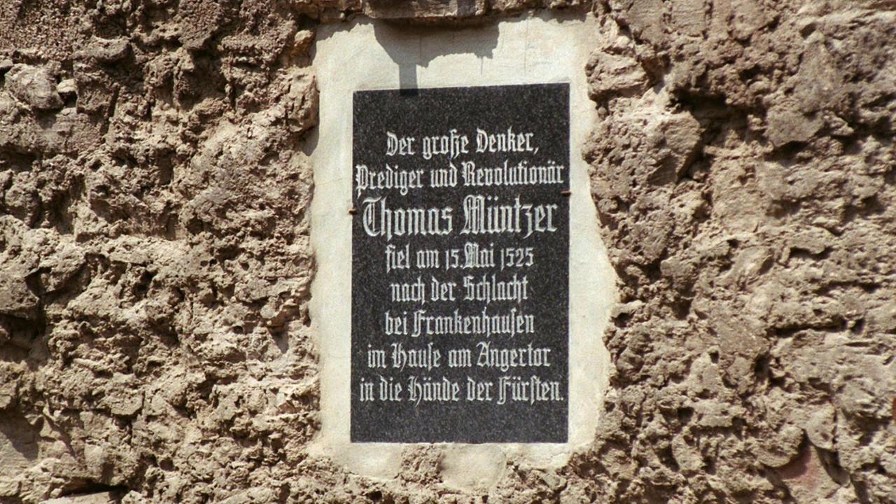 Gedenktafel für den Denker, Prediger und Revolutionär Thomas Müntzer in Bad Frankenhausen