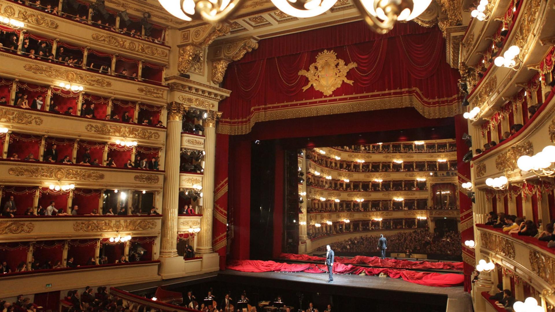 Die Innenansicht des Theater der Scala in Mailand.