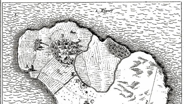 Jean Picard hat die Position des Observatoriums von Tycho Brahe auf der Insel Ven im Öresund vermessen 