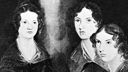 Zeitgenössische Darstellung der britischen Schriftstellerinnen Emily, Anne und Charlotte Brontë