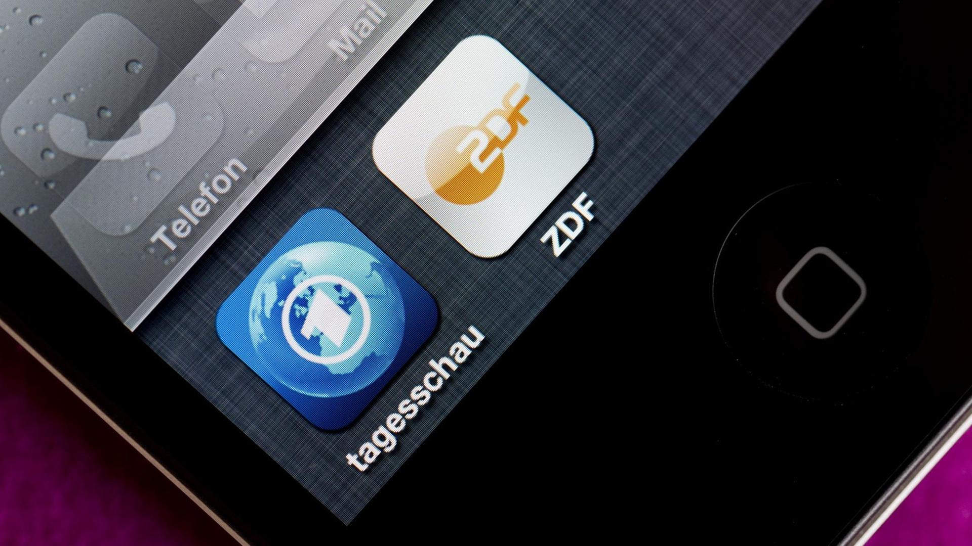 Die Apps der Tagesschau und vom ZDF auf einem Smartphone