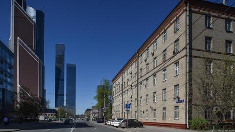 Ein Gebäude aus den 1950er Jahren in der Innenstandt von Moskau, das die Regierung gerne abreißen würde.