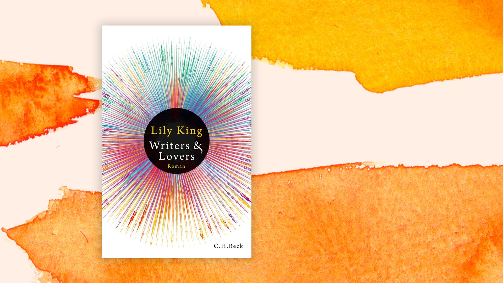 Das Buchcover "Writers & Lovers" von Lily King ist vor einem grafischen Hintergrund zu sehen.
