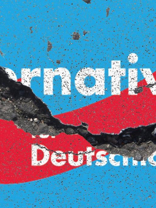 Symbolbild zur drohenden Aufspaltung der Partei und Bundestagsfraktion Alternative für Deutschland AfD: Ein Riss geht durch das Parteilogo