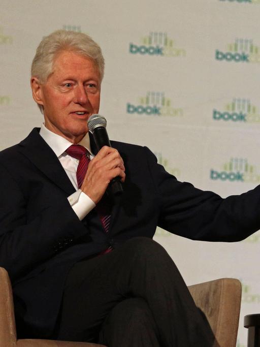 Ex-Präsident Bill Clinton am 03.06.2018 in New York bei der Vorstellung seines Thriller-Debüts "The President is Missing".